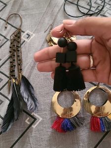 Boho Feather &amp; Tassel Earrings Set