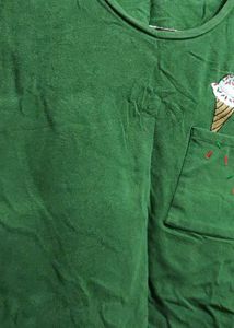 Green Tee with Ice Cream Pocket