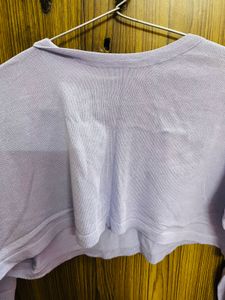 Light Purple Cropped Sweater Top
