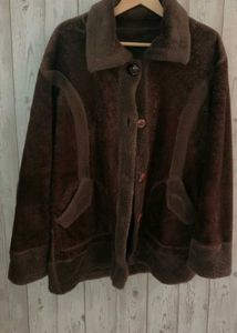 Elegant Brown Faux Fur Coat