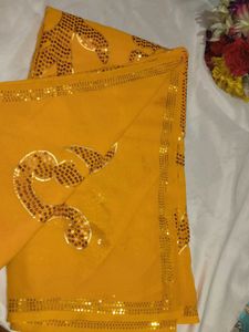Embellished Yellow Saree with blouse