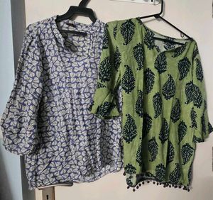 Branded Printed Kurta Tops - Set of 2