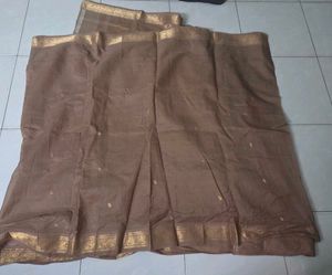 Gorgeous pure cotton saree with Gold Zari