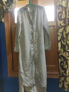 Light Blue Long Sleeve Button-Down Tunic