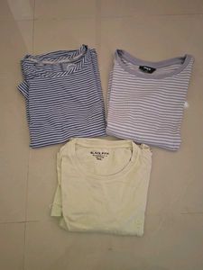 3 Striped & Solid T-Shirts Bundle