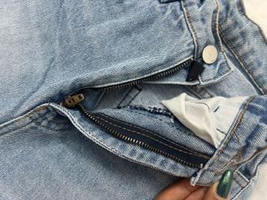 washed out distressed Blue baggy Jeans