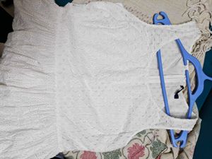 White Eyelet Cotton Sleeveless Dress