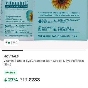 HK Vitals Natural Vitamin E Under Eye Cream