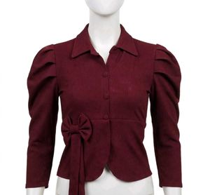 Stylish Puff Sleeve Bow Top