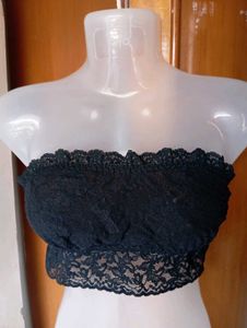 Lace Bandeau Bralette - Black