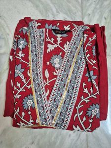 Beautiful Red Floral Kurta