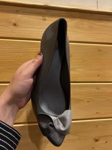 Chic Grey Bow Detail Melissa Heels