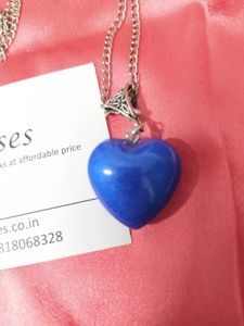 Vibrant Blue Heart Pendant Necklace