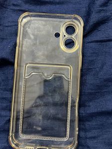 Clear iPhone  16 plus Case with Card Holder