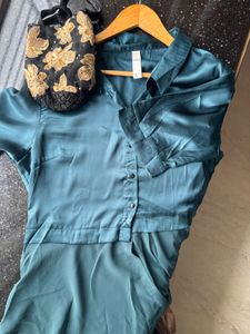 Stylish Teal Satin Tunic