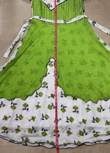 Cute White and Green Floral Dress