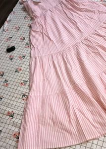 Pink Stripe Cotton Maxi Dress 🌸