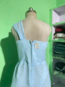 Elegant Light Blue One-Shoulder Dress