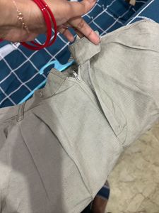 Olive Green Cropped Trousers