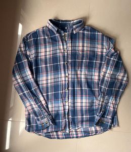 Men's Blue Plaid Flannel Shirt