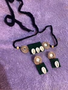 Boho Cowrie Shell Necklace & Earring Set
