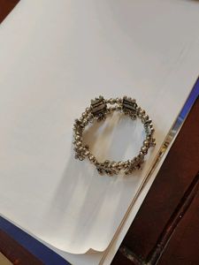 Ethnic Silver Oxidized Bracelet