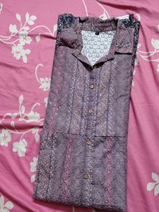 Embroidered Ethnic Kurta with Belt