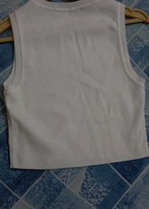 Zara White Cropped Tank