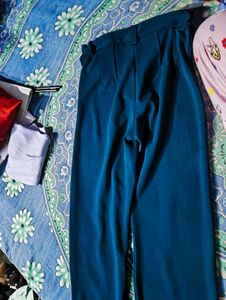 Blue Straight Leg Trousers