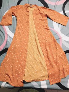 Orange Polka Dot Maxi Dress