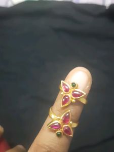 New 92.5 Gold Plated Ruby Silver Rings Or Toe