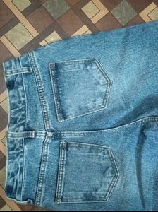 Wide Leg Blue Denim Jeans