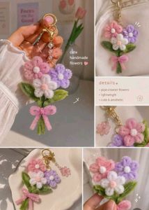 Cute Handmade Flower Keychain