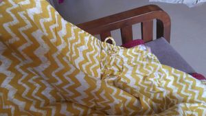 Gold Yellow Cotton Kurti with Bottom