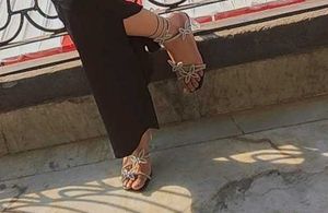 Sparkling Butterfly Heeled Sandals