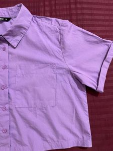 Zudio Lavender Cropped Shirt
