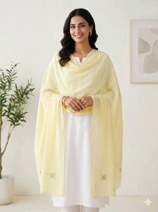 Light Yellow Embroidered Dupatta