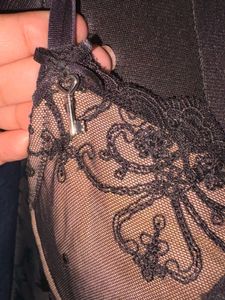 Sheer Embroidered Black Bra