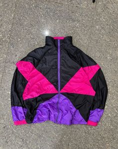 Retro Colorblock Windbreaker Jacket