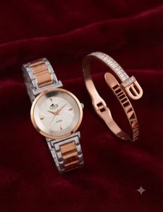 Elegant Two-Tone Watch with Matching Bracelet