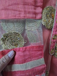Elegant Peach Kurta with Gold Embellishments