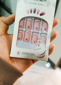 Cute Pink Heart Press-On Nails