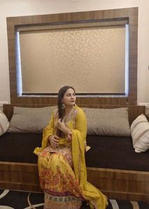 Indo era Designer Yellow Floral sharara