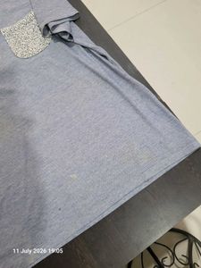 Men's Blue V-Neck T-Shirt