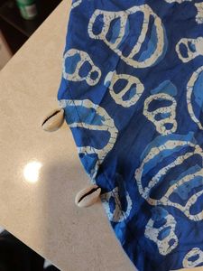 Bohemian Blue Shell Print Crop Top