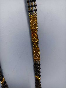 Elegant Gold Mangalsutra with Black Beads