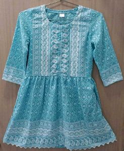 Light Blue Embroidered Kurta