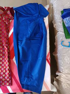 Elegant Red Kurta Set with Blue Pants