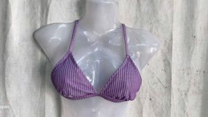 Ribbed Purple Bikini Top