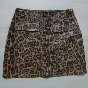 Leopard Print Mini Skirt